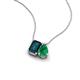 3 - Arika 1.03 ctw Emerald Shape London Blue Topaz with Pear Shape Created Emerald Toi Et Moi Women Pendant Necklace 
