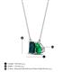 4 - Arika 1.03 ctw Emerald Shape London Blue Topaz with Pear Shape Created Emerald Toi Et Moi Women Pendant Necklace 