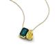 3 - Arika 1.15 ctw Emerald Shape London Blue Topaz with Pear Shape Created Yellow Sapphire Toi Et Moi Women Pendant Necklace 