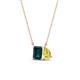 1 - Arika 1.15 ctw Emerald Shape London Blue Topaz with Pear Shape Created Yellow Sapphire Toi Et Moi Women Pendant Necklace 