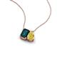 3 - Arika 1.15 ctw Emerald Shape London Blue Topaz with Pear Shape Created Yellow Sapphire Toi Et Moi Women Pendant Necklace 