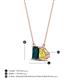 4 - Arika 1.15 ctw Emerald Shape London Blue Topaz with Pear Shape Created Yellow Sapphire Toi Et Moi Women Pendant Necklace 