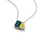 3 - Arika 1.15 ctw Emerald Shape London Blue Topaz with Pear Shape Created Yellow Sapphire Toi Et Moi Women Pendant Necklace 