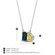 4 - Arika 1.15 ctw Emerald Shape London Blue Topaz with Pear Shape Created Yellow Sapphire Toi Et Moi Women Pendant Necklace 