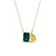 1 - Arika 1.15 ctw Emerald Shape London Blue Topaz with Pear Shape Created Yellow Sapphire Toi Et Moi Women Pendant Necklace 