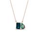 1 - Arika 1.19 ctw Emerald Shape London Blue Topaz with Pear Shape Created Alexandrite Toi Et Moi Women Pendant Necklace 
