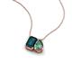 3 - Arika 1.19 ctw Emerald Shape London Blue Topaz with Pear Shape Created Alexandrite Toi Et Moi Women Pendant Necklace 