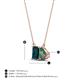 4 - Arika 1.19 ctw Emerald Shape London Blue Topaz with Pear Shape Created Alexandrite Toi Et Moi Women Pendant Necklace 
