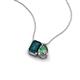 3 - Arika 1.19 ctw Emerald Shape London Blue Topaz with Pear Shape Created Alexandrite Toi Et Moi Women Pendant Necklace 