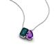 3 - Arika 1.10 ctw Emerald Shape London Blue Topaz with Pear Shape Amethyst Toi Et Moi Women Pendant Necklace 