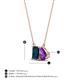 4 - Arika 1.10 ctw Emerald Shape London Blue Topaz with Pear Shape Amethyst Toi Et Moi Women Pendant Necklace 