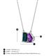4 - Arika 1.10 ctw Emerald Shape London Blue Topaz with Pear Shape Amethyst Toi Et Moi Women Pendant Necklace 