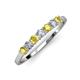 3 - Vivian 3.00 mm Yellow Sapphire and Diamond 7 Stone Wedding Band 