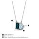 4 - Arika 1.05 ctw Emerald Shape London Blue Topaz with Pear Shape Aquamarine Toi Et Moi Women Pendant Necklace 