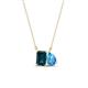 1 - Arika 1.20 ctw Emerald Shape London Blue Topaz with Pear Shape Blue Topaz Toi Et Moi Women Pendant Necklace 