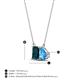4 - Arika 1.20 ctw Emerald Shape London Blue Topaz with Pear Shape Blue Topaz Toi Et Moi Women Pendant Necklace 