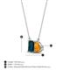 4 - Arika 1.10 ctw Emerald Shape London Blue Topaz with Pear Shape Citrine Toi Et Moi Women Pendant Necklace 