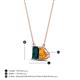4 - Arika 1.10 ctw Emerald Shape London Blue Topaz with Pear Shape Citrine Toi Et Moi Women Pendant Necklace 