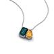 3 - Arika 1.10 ctw Emerald Shape London Blue Topaz with Pear Shape Citrine Toi Et Moi Women Pendant Necklace 