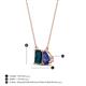 4 - Arika 1.05 ctw Emerald Shape London Blue Topaz with Pear Shape Iolite Toi Et Moi Women Pendant Necklace 