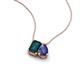 3 - Arika 1.05 ctw Emerald Shape London Blue Topaz with Pear Shape Iolite Toi Et Moi Women Pendant Necklace 