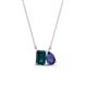 1 - Arika 1.05 ctw Emerald Shape London Blue Topaz with Pear Shape Iolite Toi Et Moi Women Pendant Necklace 