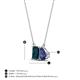 4 - Arika 1.05 ctw Emerald Shape London Blue Topaz with Pear Shape Iolite Toi Et Moi Women Pendant Necklace 