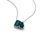 3 - Arika 1.20 ctw Emerald Shape with Pear Shape London Blue Topaz Toi Et Moi Women Pendant Necklace 