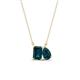 1 - Arika 1.20 ctw Emerald Shape with Pear Shape London Blue Topaz Toi Et Moi Women Pendant Necklace 
