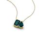 3 - Arika 1.20 ctw Emerald Shape with Pear Shape London Blue Topaz Toi Et Moi Women Pendant Necklace 