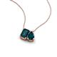 3 - Arika 1.20 ctw Emerald Shape with Pear Shape London Blue Topaz Toi Et Moi Women Pendant Necklace 
