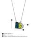 4 - Arika 1.20 ctw Emerald Shape London Blue Topaz with Pear Shape Peridot Toi Et Moi Women Pendant Necklace 