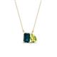 1 - Arika 1.20 ctw Emerald Shape London Blue Topaz with Pear Shape Peridot Toi Et Moi Women Pendant Necklace 