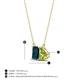 4 - Arika 1.20 ctw Emerald Shape London Blue Topaz with Pear Shape Peridot Toi Et Moi Women Pendant Necklace 