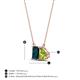 4 - Arika 1.20 ctw Emerald Shape London Blue Topaz with Pear Shape Peridot Toi Et Moi Women Pendant Necklace 