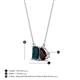 4 - Arika 1.25 ctw Emerald Shape London Blue Topaz with Pear Shape Red Garnet Toi Et Moi Women Pendant Necklace 