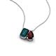 3 - Arika 1.25 ctw Emerald Shape London Blue Topaz with Pear Shape Red Garnet Toi Et Moi Women Pendant Necklace 