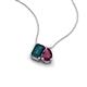 3 - Arika 1.25 ctw Emerald Shape London Blue Topaz with Pear Shape Rhodolite Garnet Toi Et Moi Women Pendant Necklace 