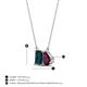 4 - Arika 1.25 ctw Emerald Shape London Blue Topaz with Pear Shape Rhodolite Garnet Toi Et Moi Women Pendant Necklace 