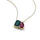 3 - Arika 1.25 ctw Emerald Shape London Blue Topaz with Pear Shape Rhodolite Garnet Toi Et Moi Women Pendant Necklace 
