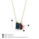 4 - Arika 1.25 ctw Emerald Shape London Blue Topaz with Pear Shape Rhodolite Garnet Toi Et Moi Women Pendant Necklace 