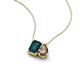 3 - Arika 1.05 ctw Emerald Shape London Blue Topaz with Pear Shape Smoky Quartz Toi Et Moi Women Pendant Necklace 