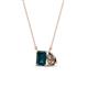 1 - Arika 1.05 ctw Emerald Shape London Blue Topaz with Pear Shape Smoky Quartz Toi Et Moi Women Pendant Necklace 