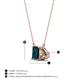 4 - Arika 1.05 ctw Emerald Shape London Blue Topaz with Pear Shape Smoky Quartz Toi Et Moi Women Pendant Necklace 