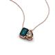 3 - Arika 1.05 ctw Emerald Shape London Blue Topaz with Pear Shape Smoky Quartz Toi Et Moi Women Pendant Necklace 