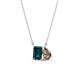 1 - Arika 1.05 ctw Emerald Shape London Blue Topaz with Pear Shape Smoky Quartz Toi Et Moi Women Pendant Necklace 