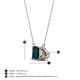 4 - Arika 1.05 ctw Emerald Shape London Blue Topaz with Pear Shape Smoky Quartz Toi Et Moi Women Pendant Necklace 