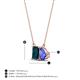 4 - Arika 1.15 ctw Emerald Shape London Blue Topaz with Pear Shape Tanzanite Toi Et Moi Women Pendant Necklace 