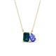 1 - Arika 1.15 ctw Emerald Shape London Blue Topaz with Pear Shape Tanzanite Toi Et Moi Women Pendant Necklace 
