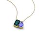 3 - Arika 1.15 ctw Emerald Shape London Blue Topaz with Pear Shape Tanzanite Toi Et Moi Women Pendant Necklace 